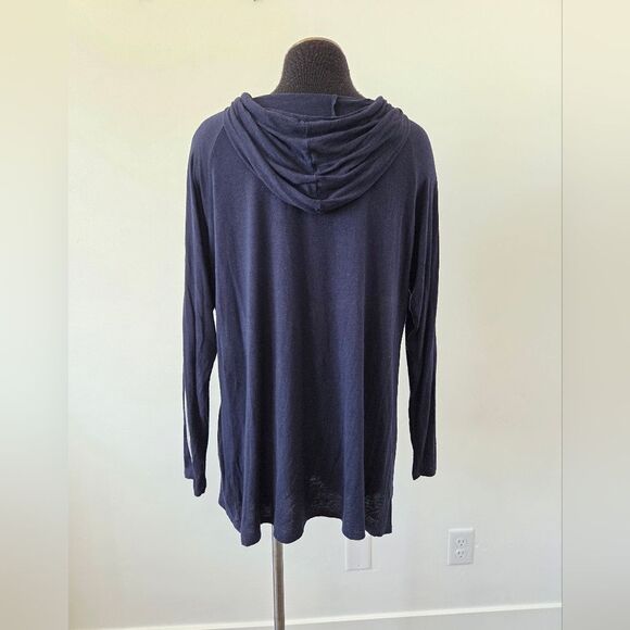 Free Kisses 23 Plus Size 1X Navy Hooded Sweatshirt Lightweight Sporty Casual - Picture 4 of 10